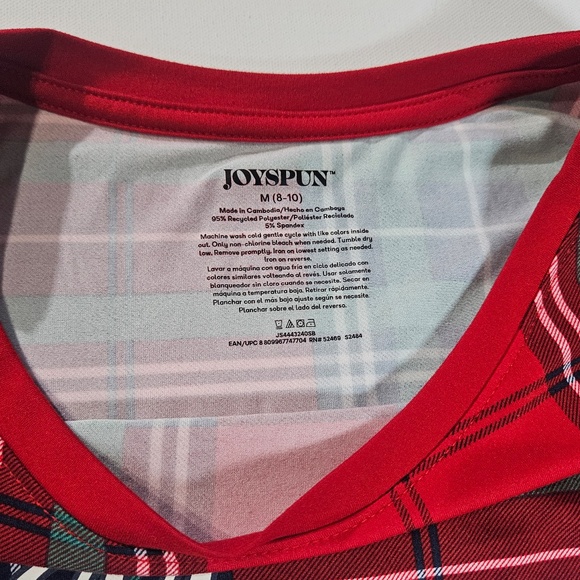 Joyspun Shirt Womens Medium Red Green Plaid Merry Long Sleeve Christmas Lounge - Picture 4 of 5